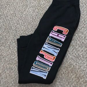 Champion Black Joggers with Multicolor Logo